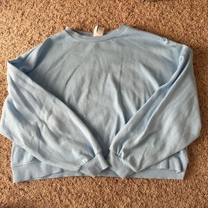 baby blue cropped sweatshirt